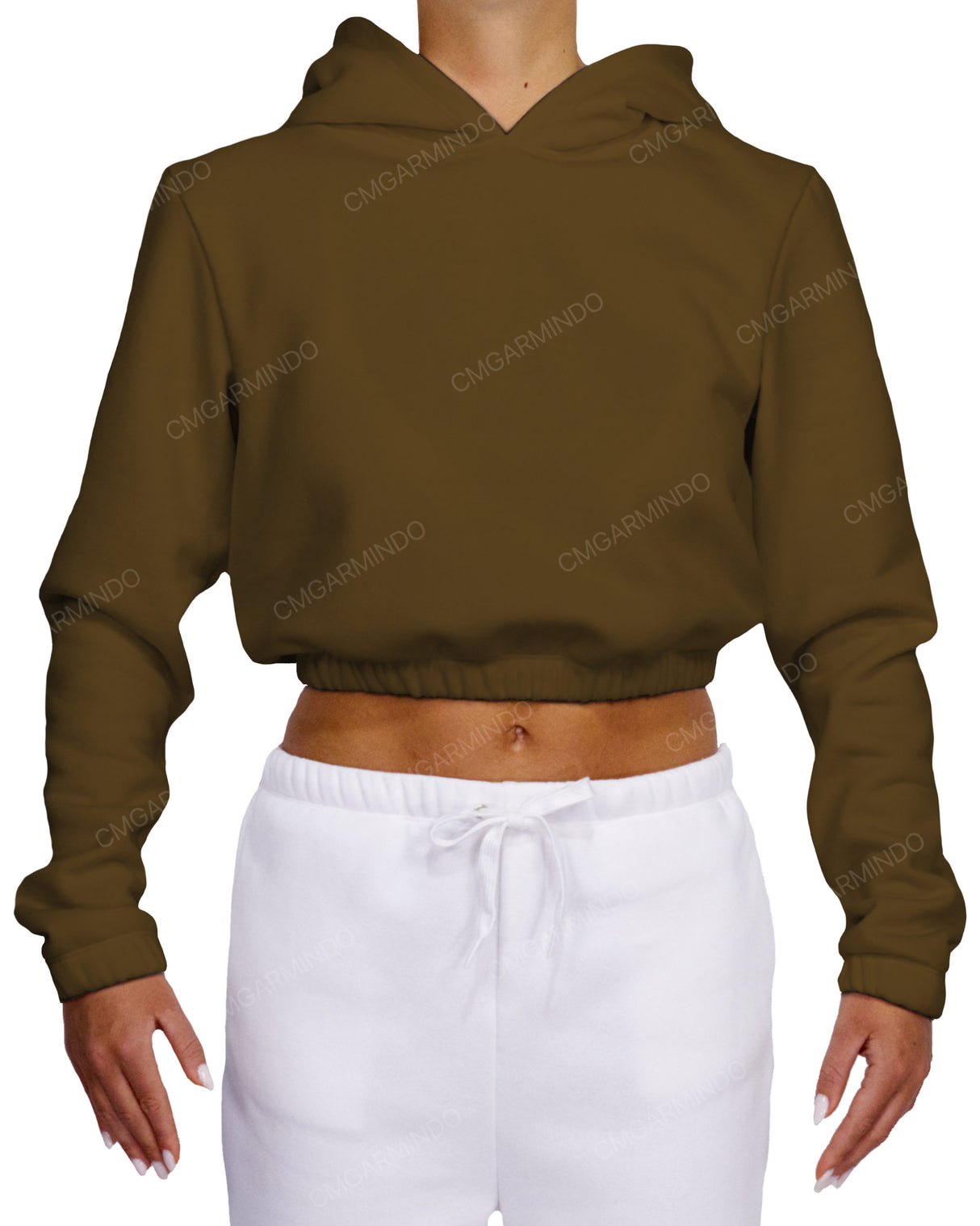 Elastic Hem Crop Hoodie
