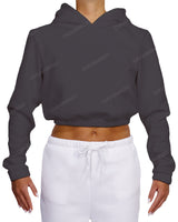 Elastic Hem Crop Hoodie
