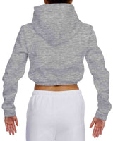 Elastic Hem Crop Hoodie
