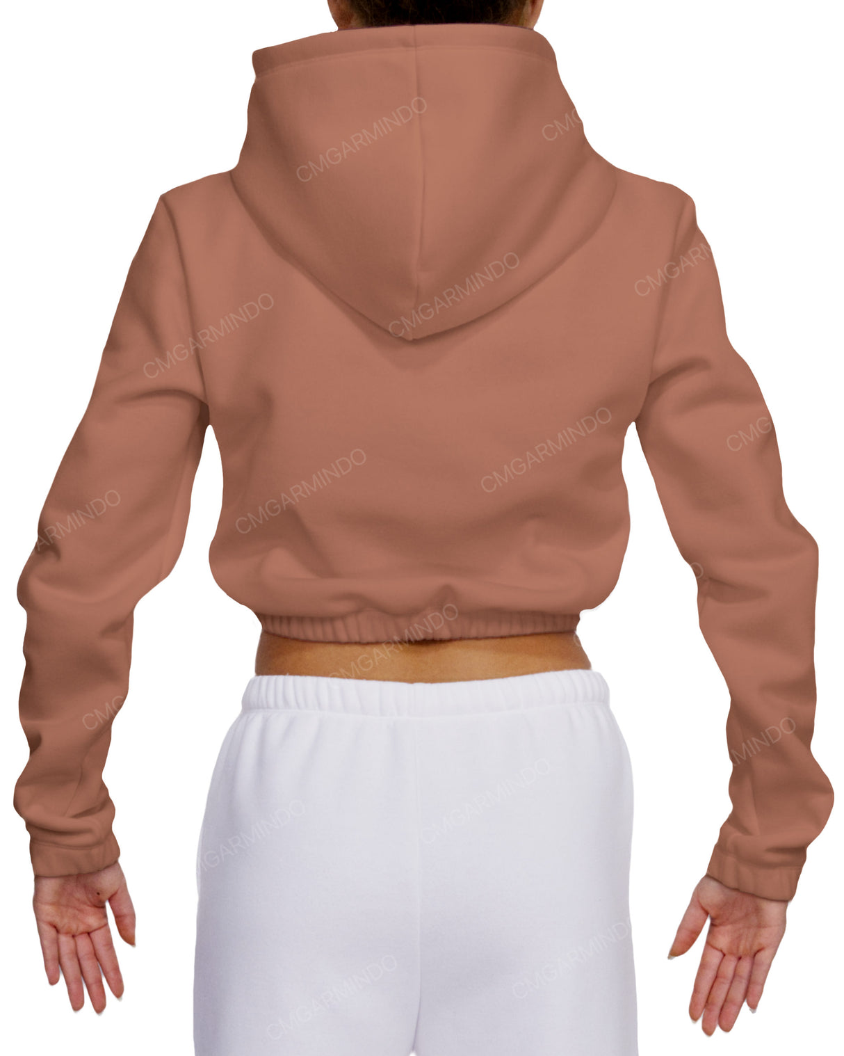 Elastic Hem Crop Hoodie