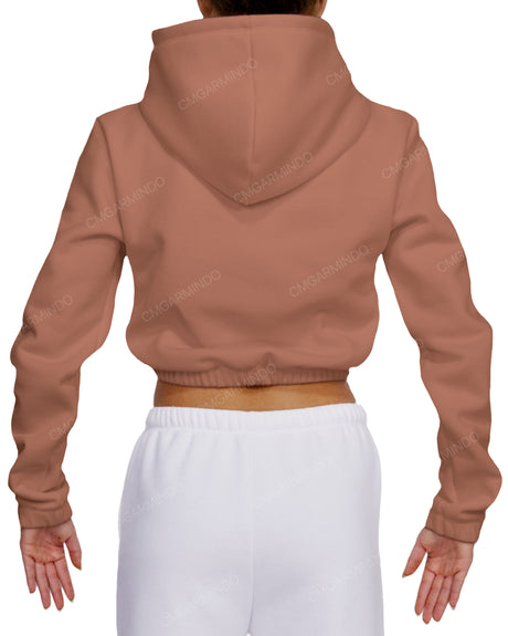 Elastic Hem Crop Hoodie