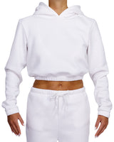 Elastic Hem Crop Hoodie