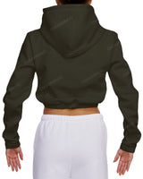 Elastic Hem Crop Hoodie