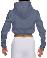 Elastic Hem Crop Hoodie