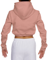 Elastic Hem Crop Hoodie