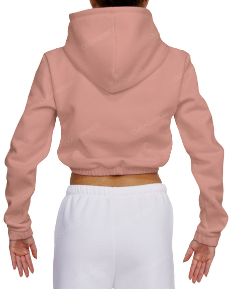 Elastic Hem Crop Hoodie