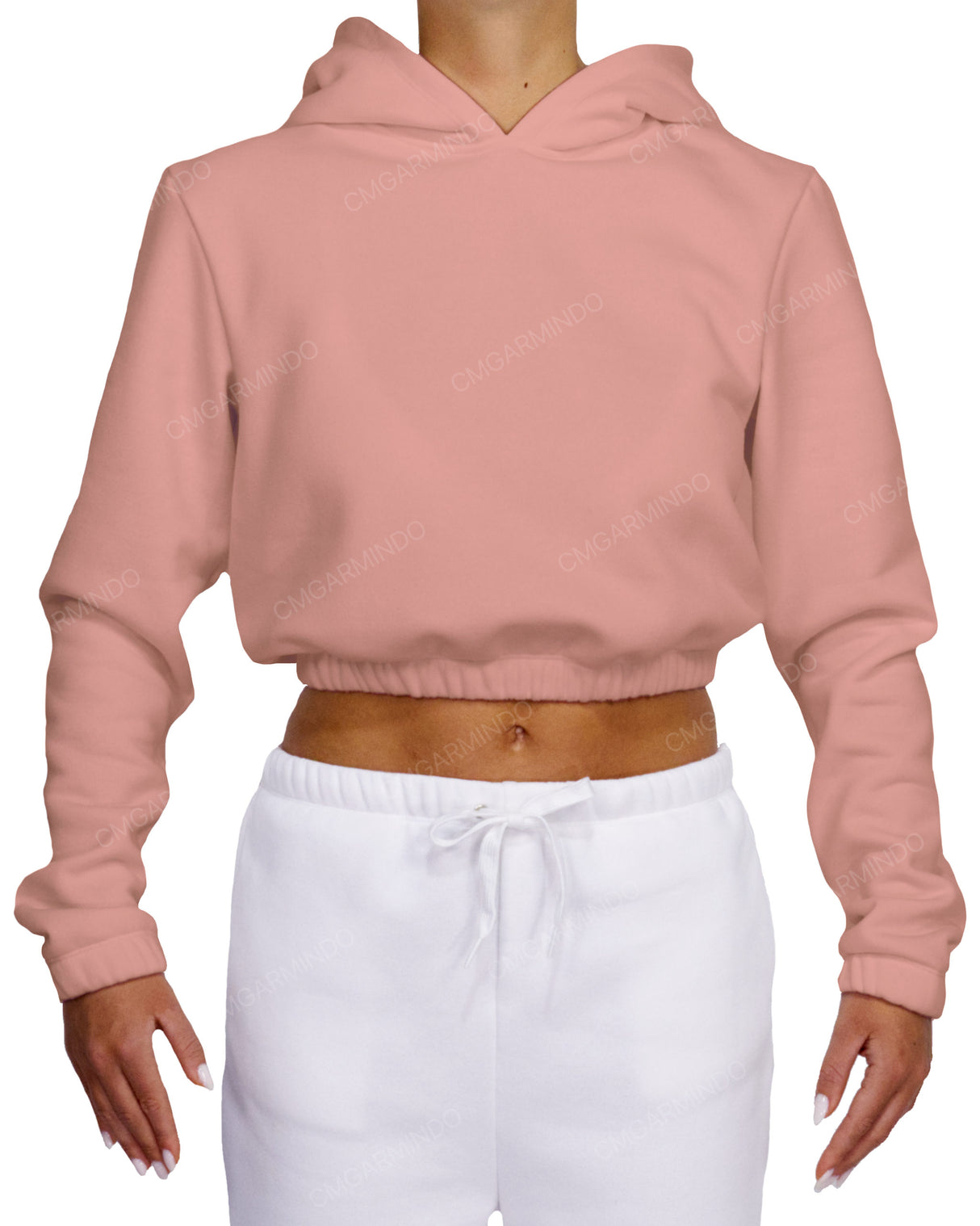 Elastic Hem Crop Hoodie