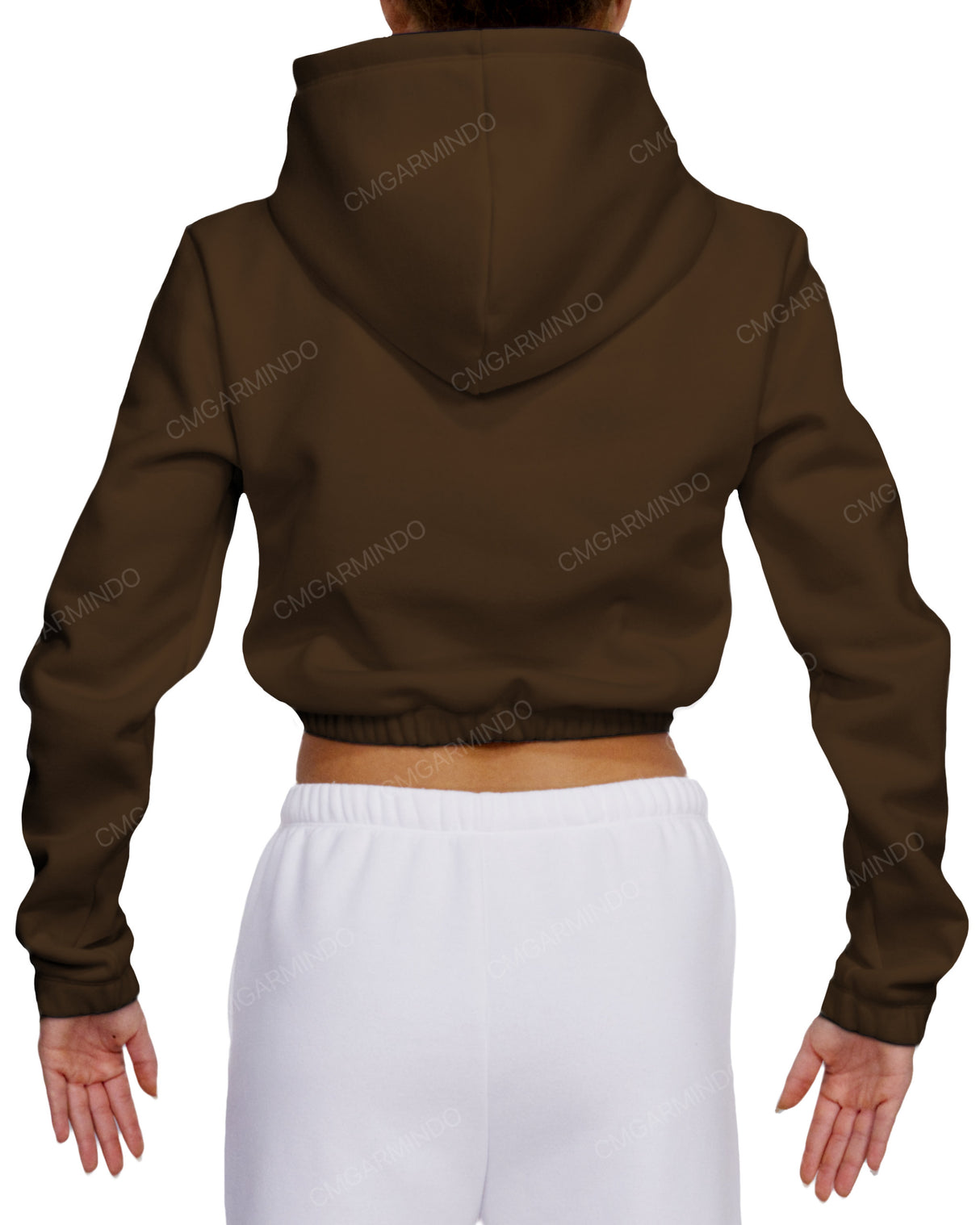 Elastic Hem Crop Hoodie
