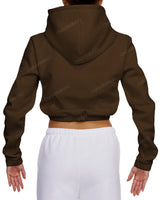 Elastic Hem Crop Hoodie