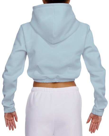 Elastic Hem Crop Hoodie