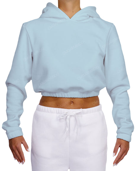 Elastic Hem Crop Hoodie