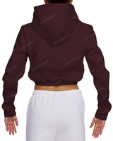 Elastic Hem Crop Hoodie