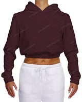 Elastic Hem Crop Hoodie