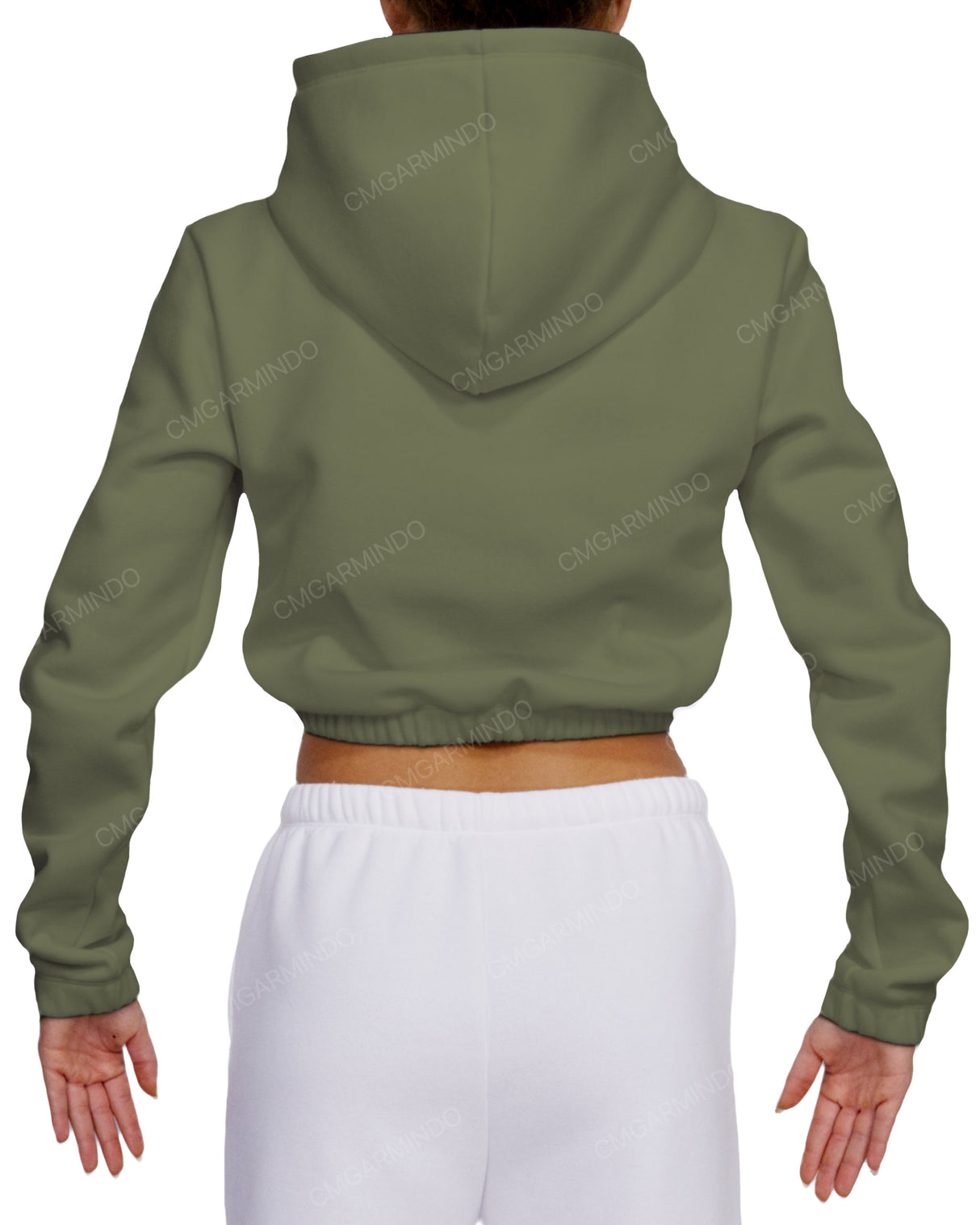 Elastic Hem Crop Hoodie