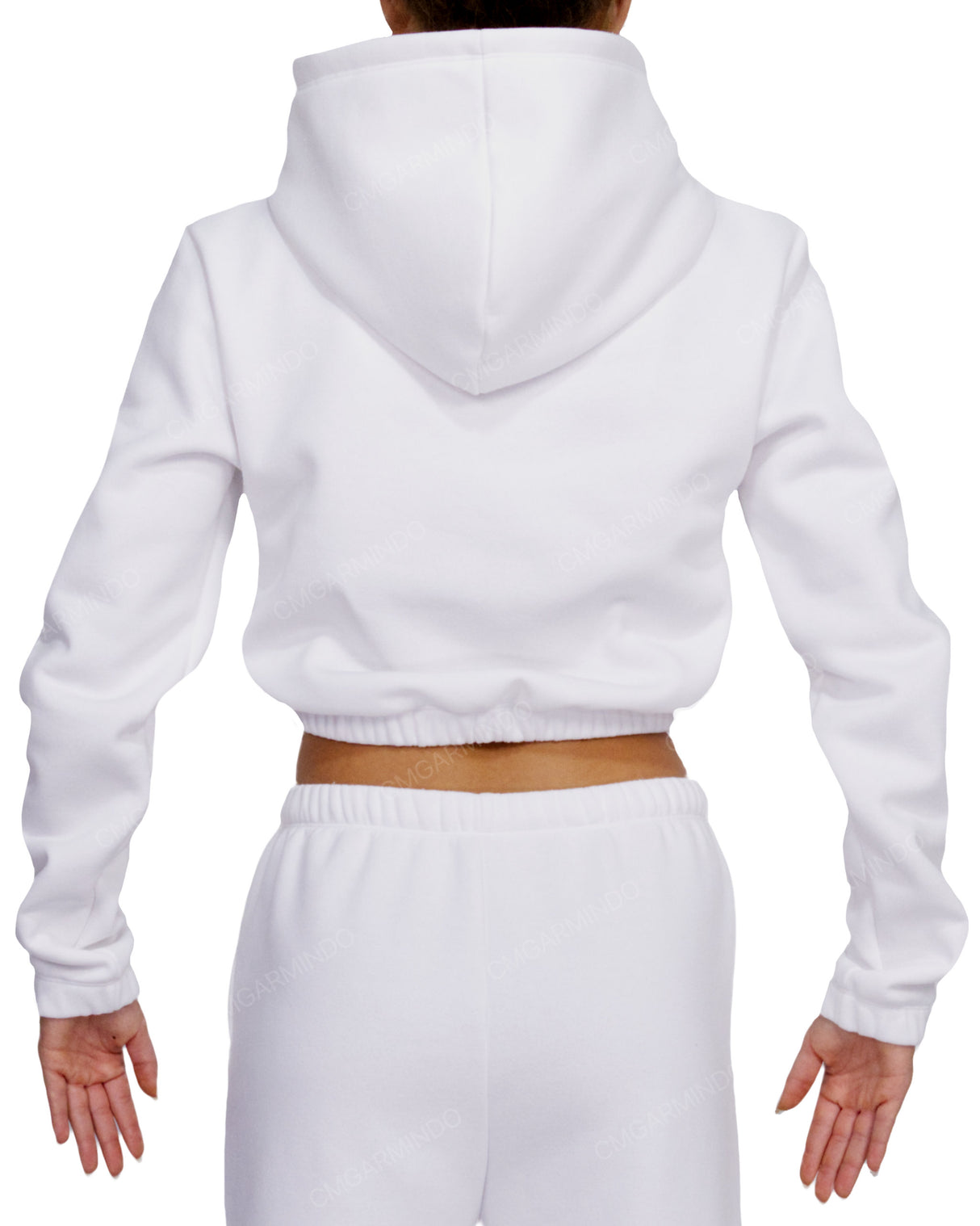 Elastic Hem Crop Hoodie
