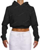 Elastic Hem Crop Hoodie