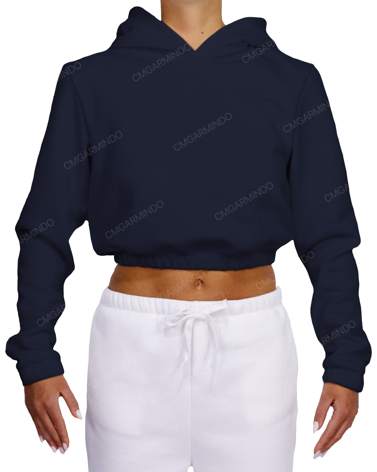 Elastic Hem Crop Hoodie