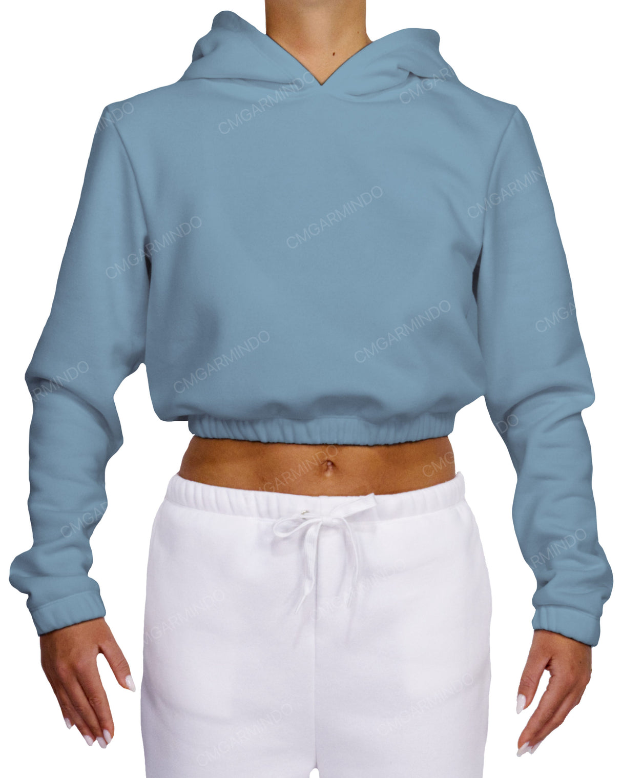 Elastic Hem Crop Hoodie