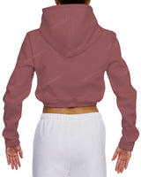 Elastic Hem Crop Hoodie