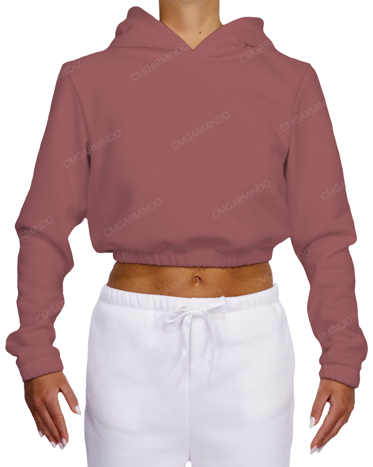 Elastic Hem Crop Hoodie