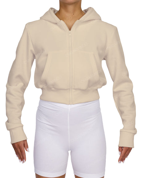 Zip-Up Crop Hoodie