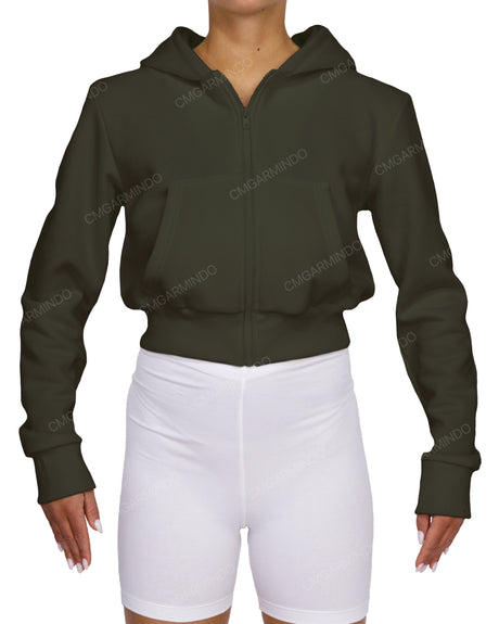 Zip-Up Crop Hoodie