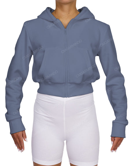 Zip-Up Crop Hoodie