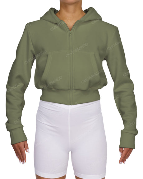 Zip-Up Crop Hoodie