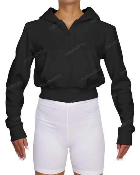 Zip-Up Crop Hoodie