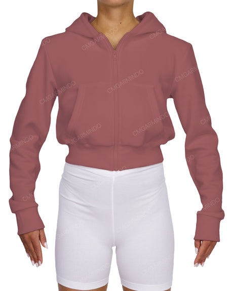 Zip-Up Crop Hoodie