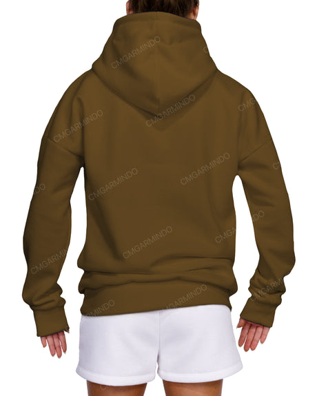 Oversized Wrap Hood Drop Shoulder Hoodie