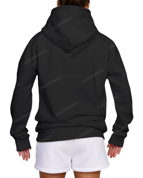 Oversized Wrap Hood Drop Shoulder Hoodie