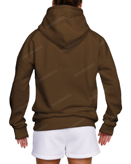 Oversized Wrap Hood Drop Shoulder Hoodie