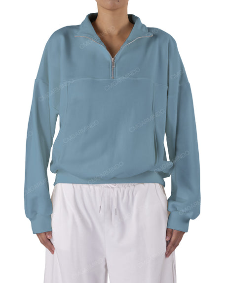 High Neck Multipanel Sweatshirt