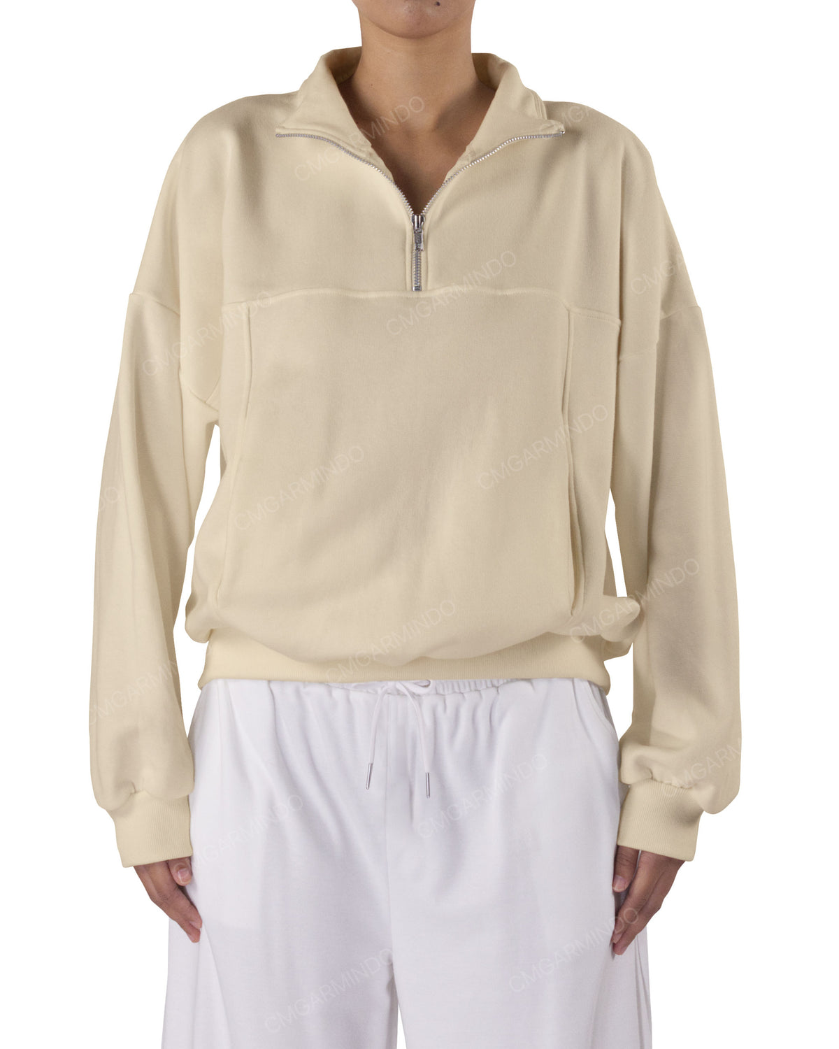 High Neck Multipanel Sweatshirt