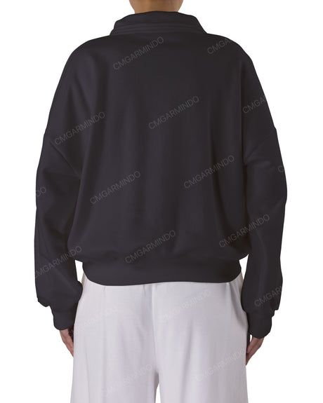 High Neck Multipanel Sweatshirt
