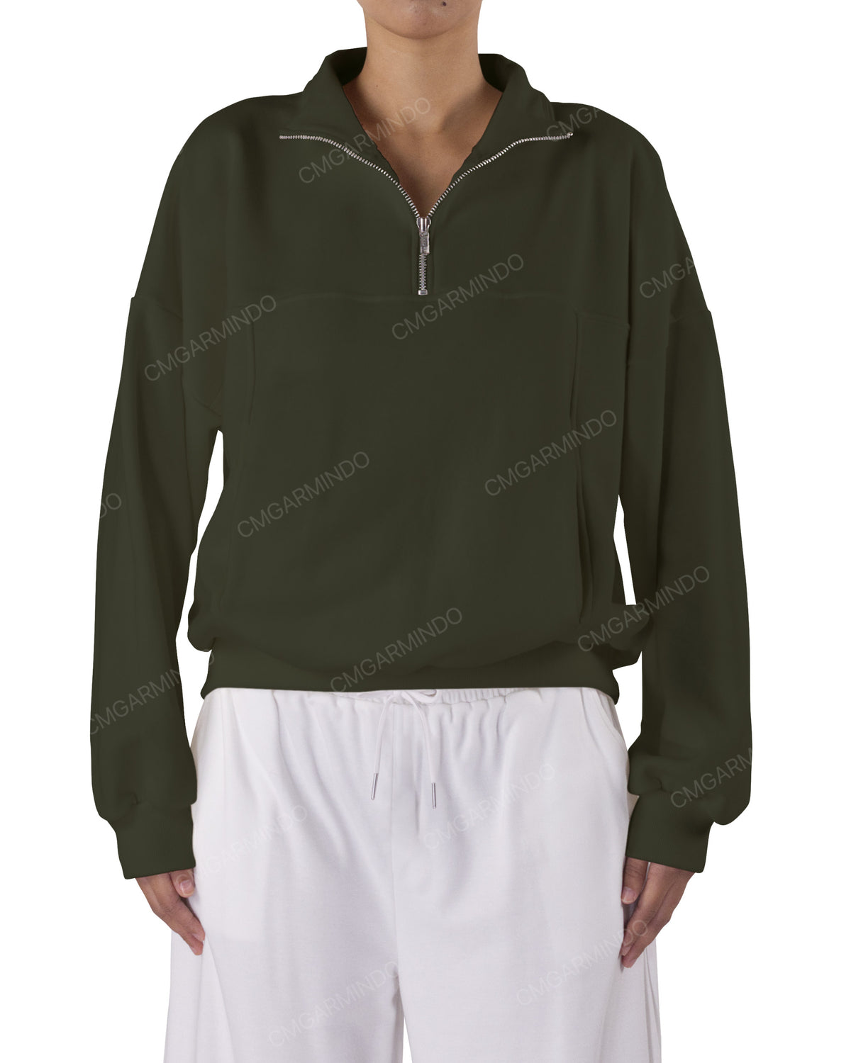 High Neck Multipanel Sweatshirt