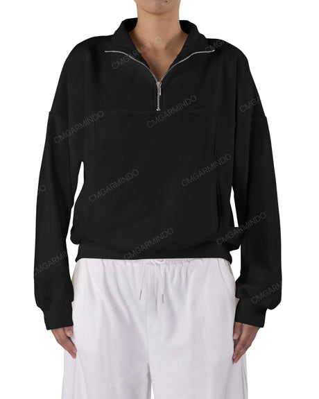 High Neck Multipanel Sweatshirt
