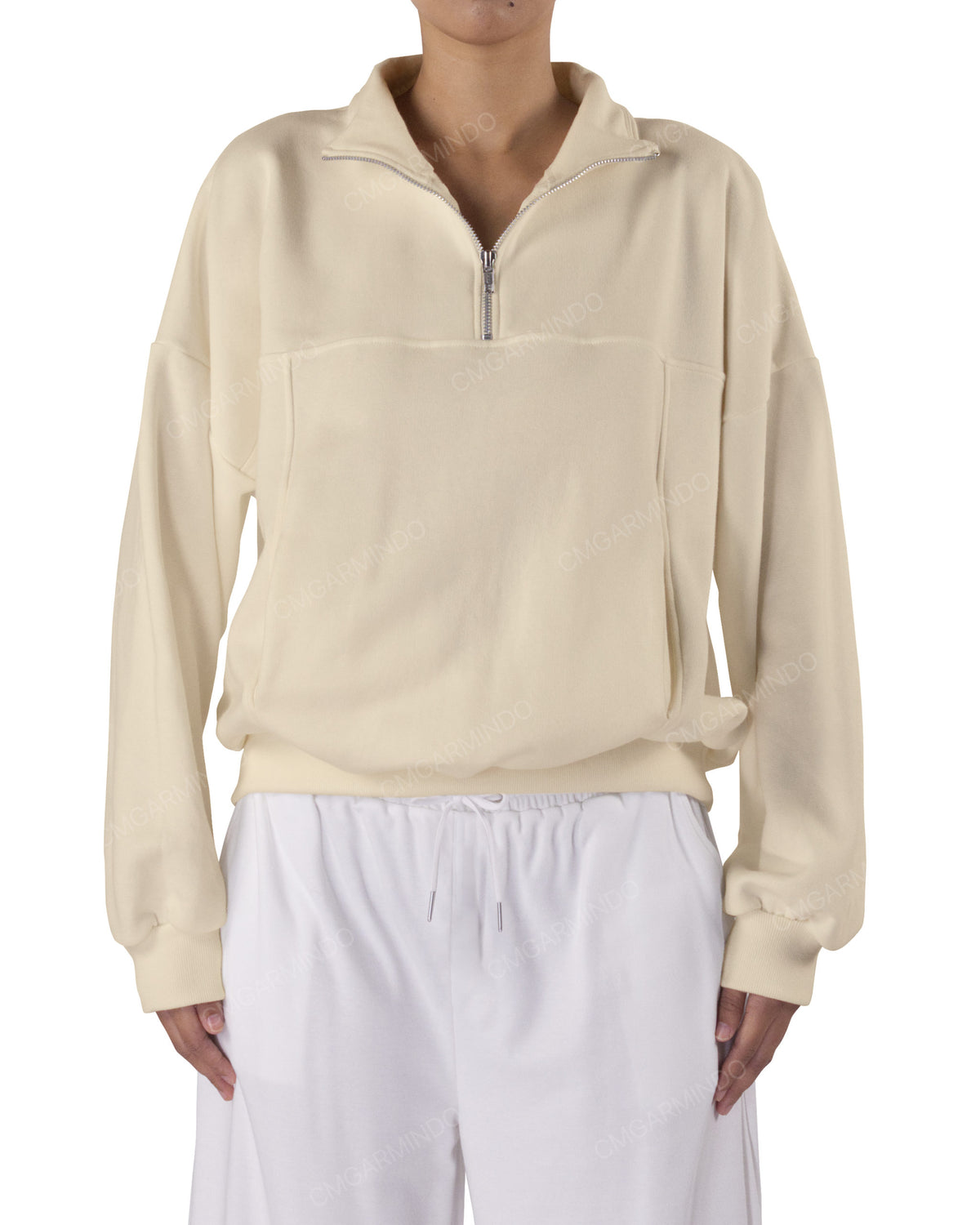 High Neck Multipanel Sweatshirt