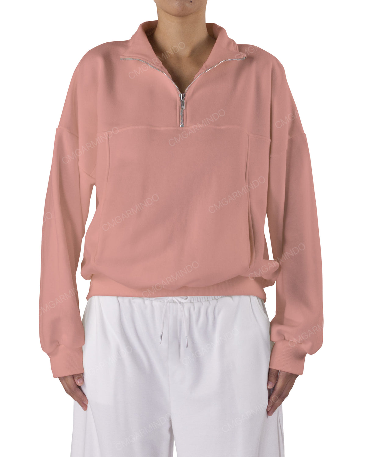 High Neck Multipanel Sweatshirt