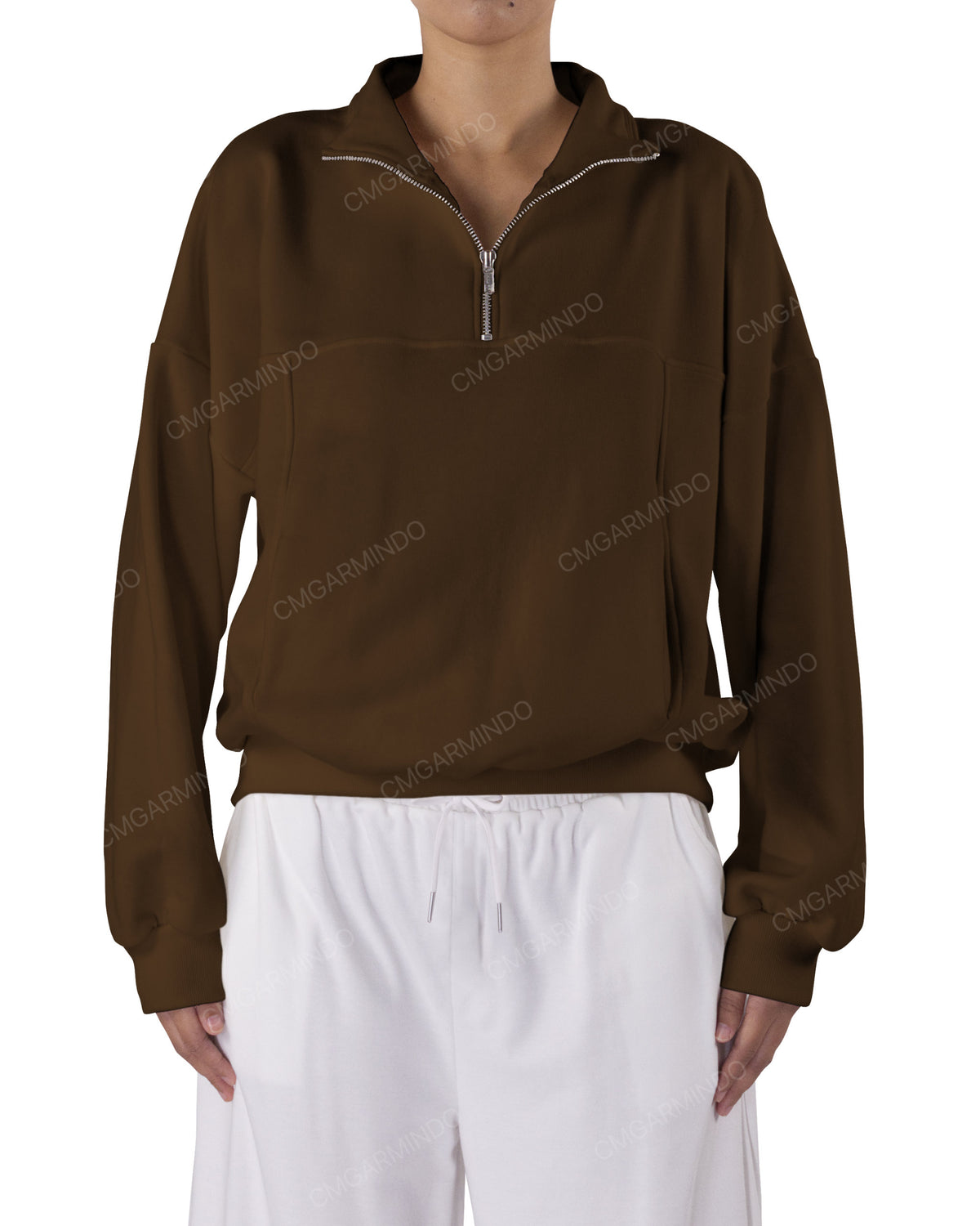 High Neck Multipanel Sweatshirt