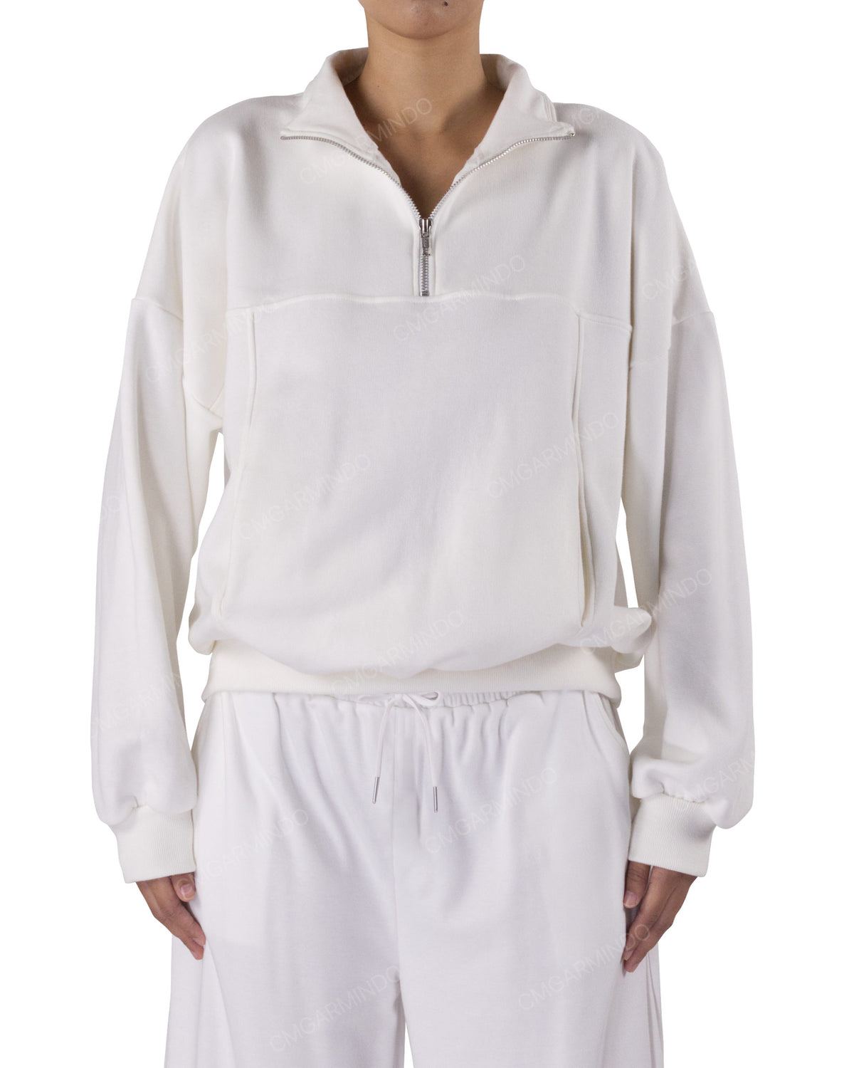 High Neck Multipanel Sweatshirt