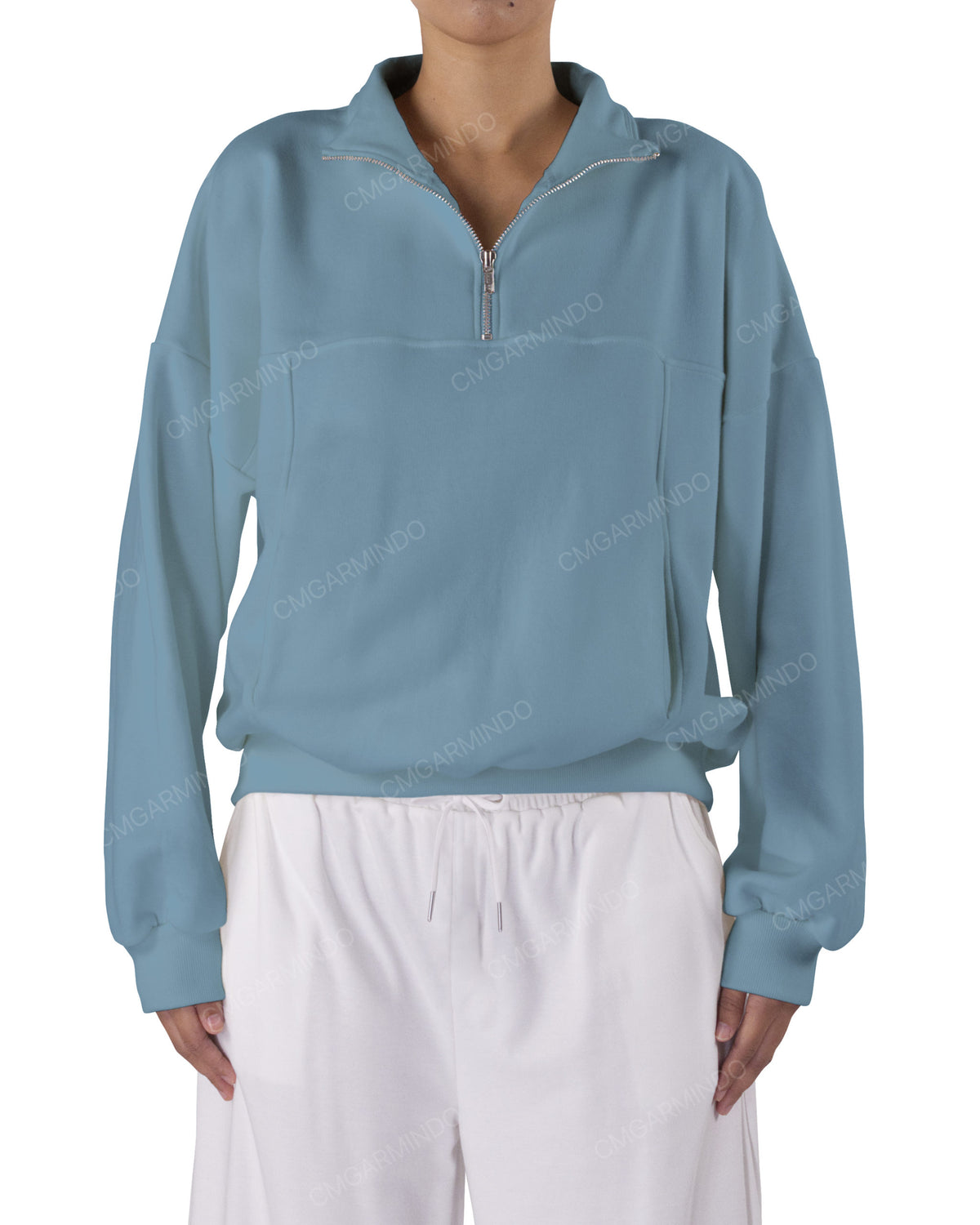 High Neck Multipanel Sweatshirt