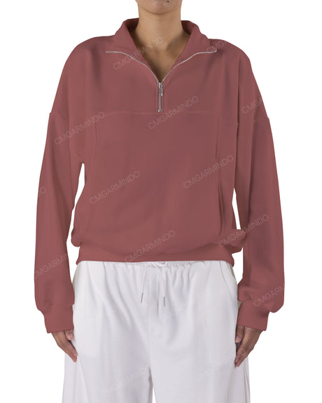 High Neck Multipanel Sweatshirt
