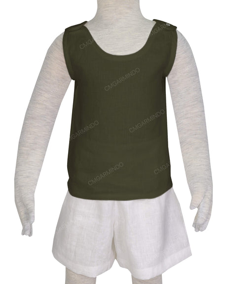 Button Shoulder Tank Top