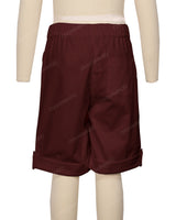 Button Cuffed Elastic Waist Shorts
