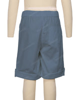 Button Cuffed Elastic Waist Shorts