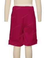 Button Cuffed Elastic Waist Shorts