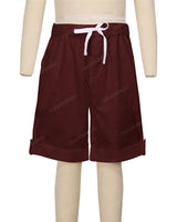 Button Cuffed Elastic Waist Shorts