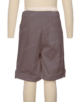 Button Cuffed Elastic Waist Shorts